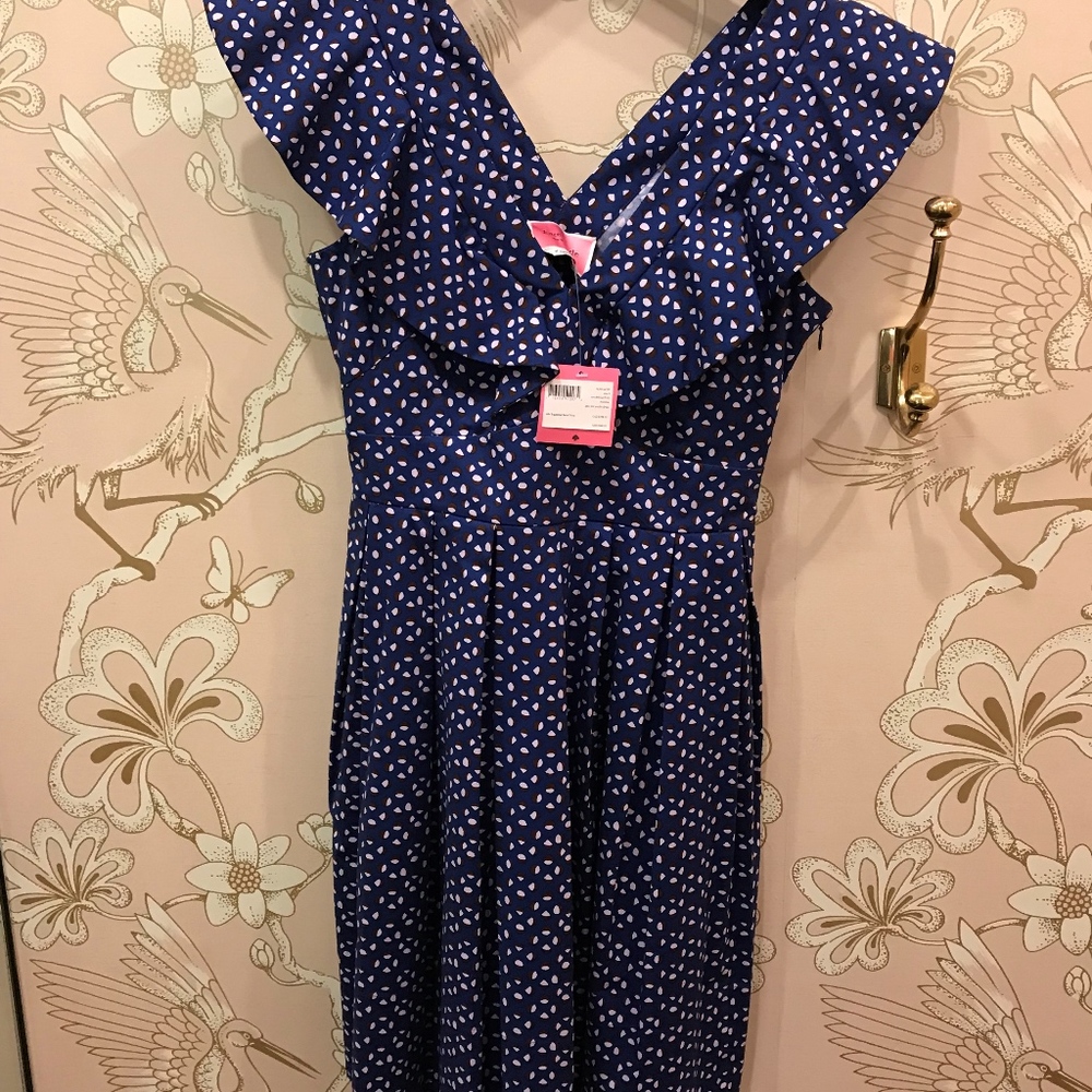 Kate Spade - geo dot poplin dress